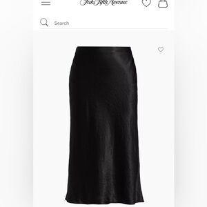 Vince High Rise Satin Skirt in Guava Green